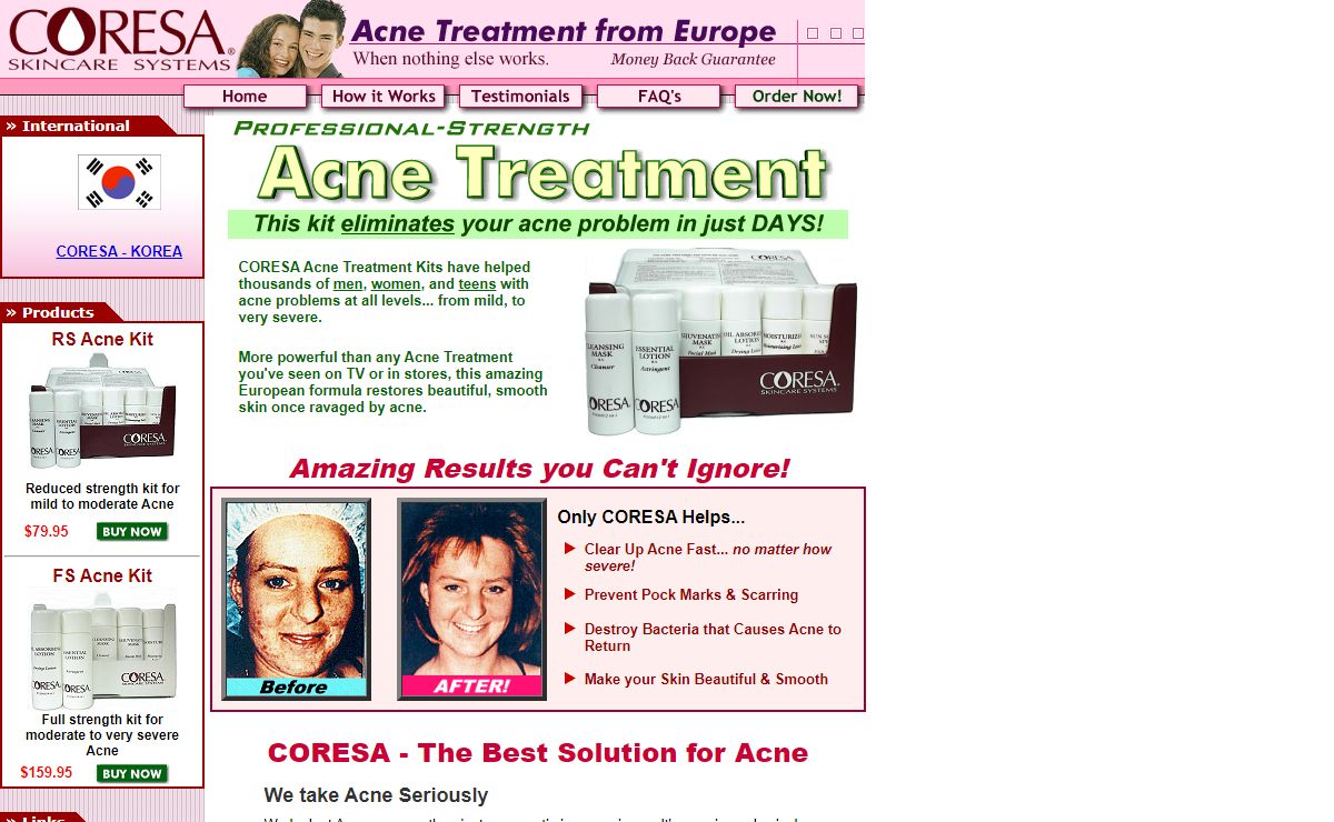 Acne Control - CORESA Fights Acne Hard!