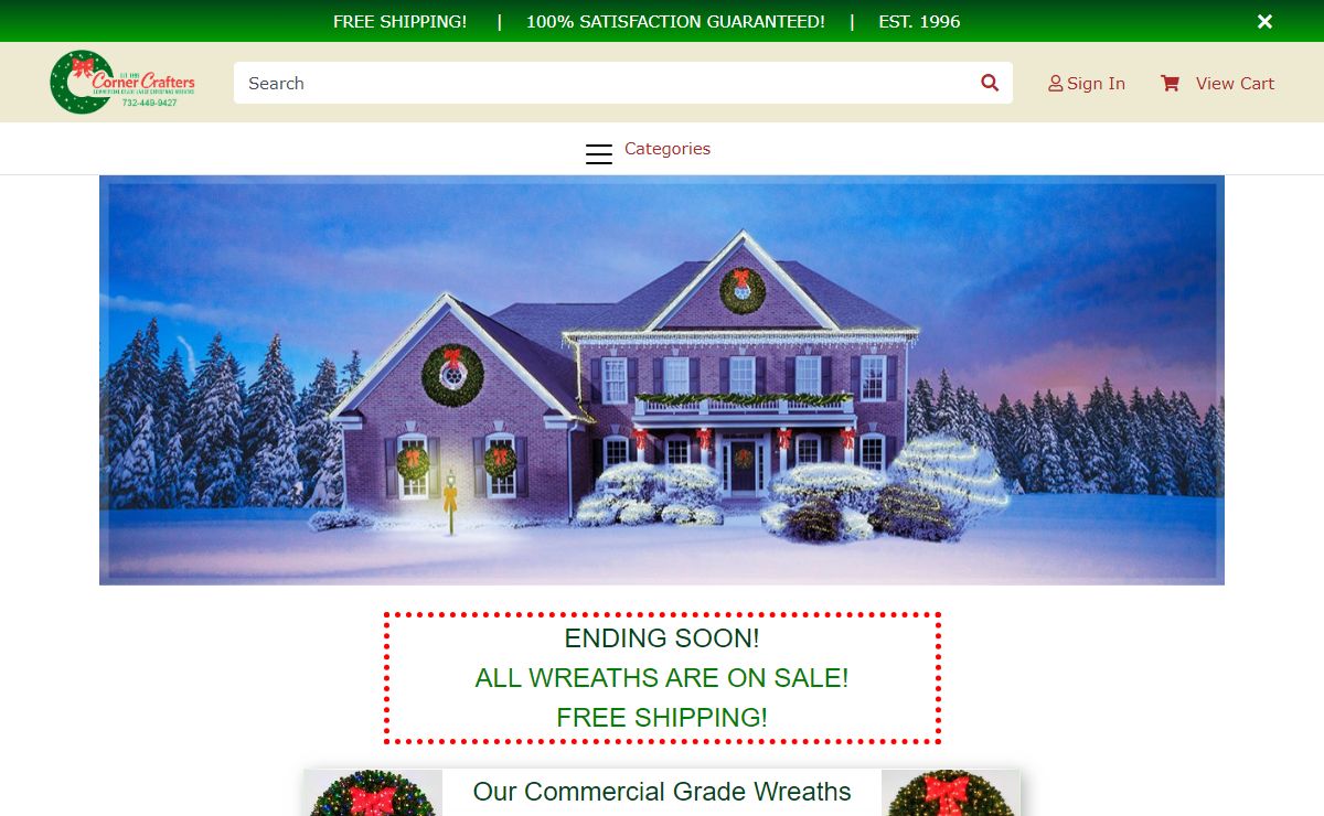 CHRISTMAS WREATHS FREE SHIPPING | Corner Crafters