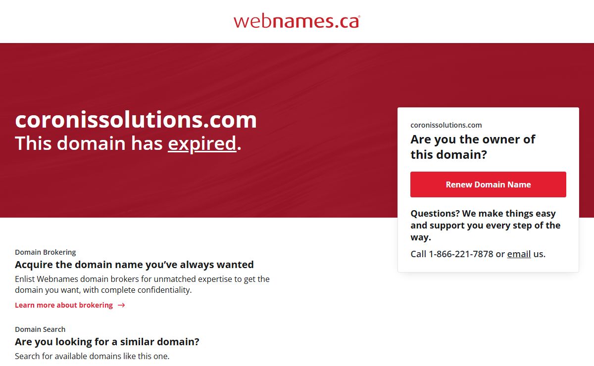 Expired coronissolutions.com