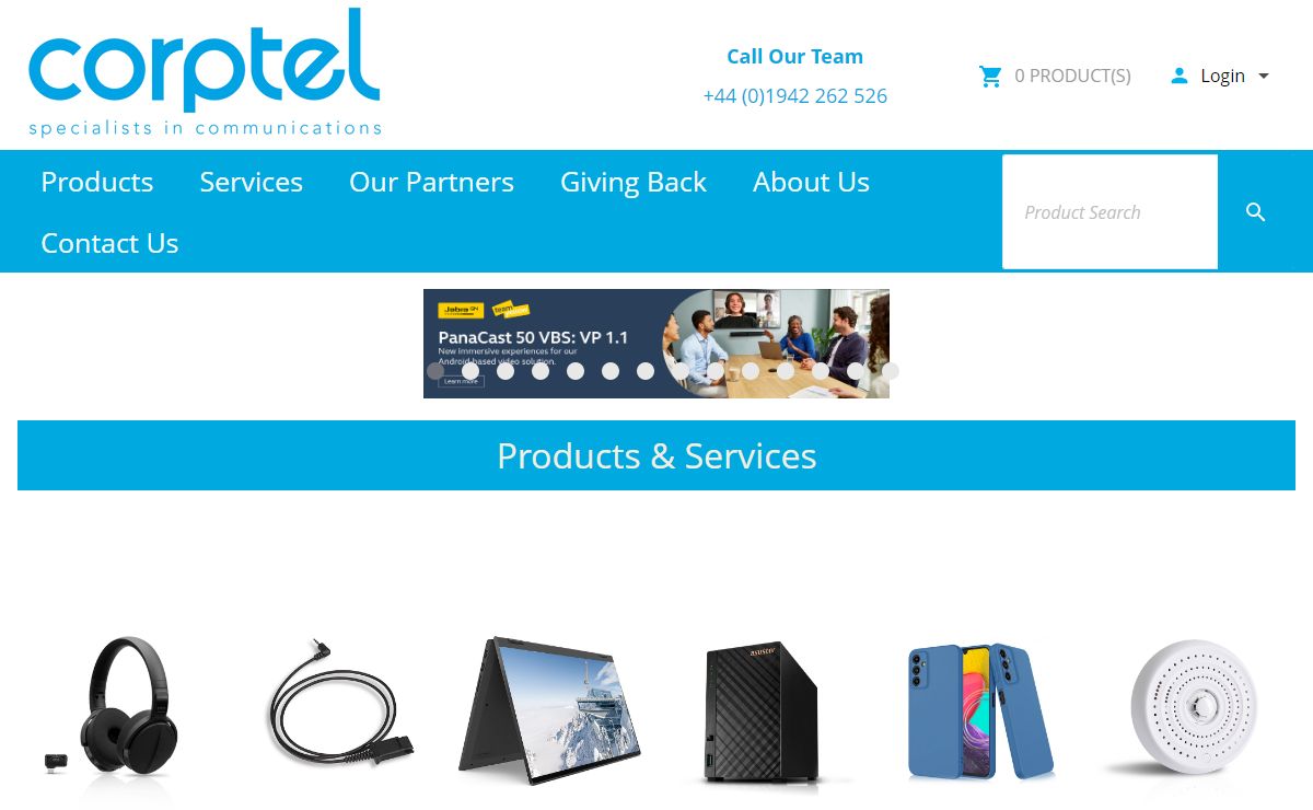 Corptel suppliers of headsets, telephones & audio and video conferencing equipment