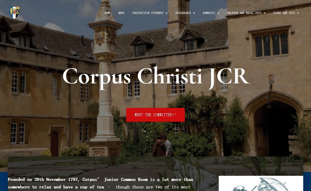 Corpus Christi JCR – Undergraduate student body for Corpus Christi College, Oxford.