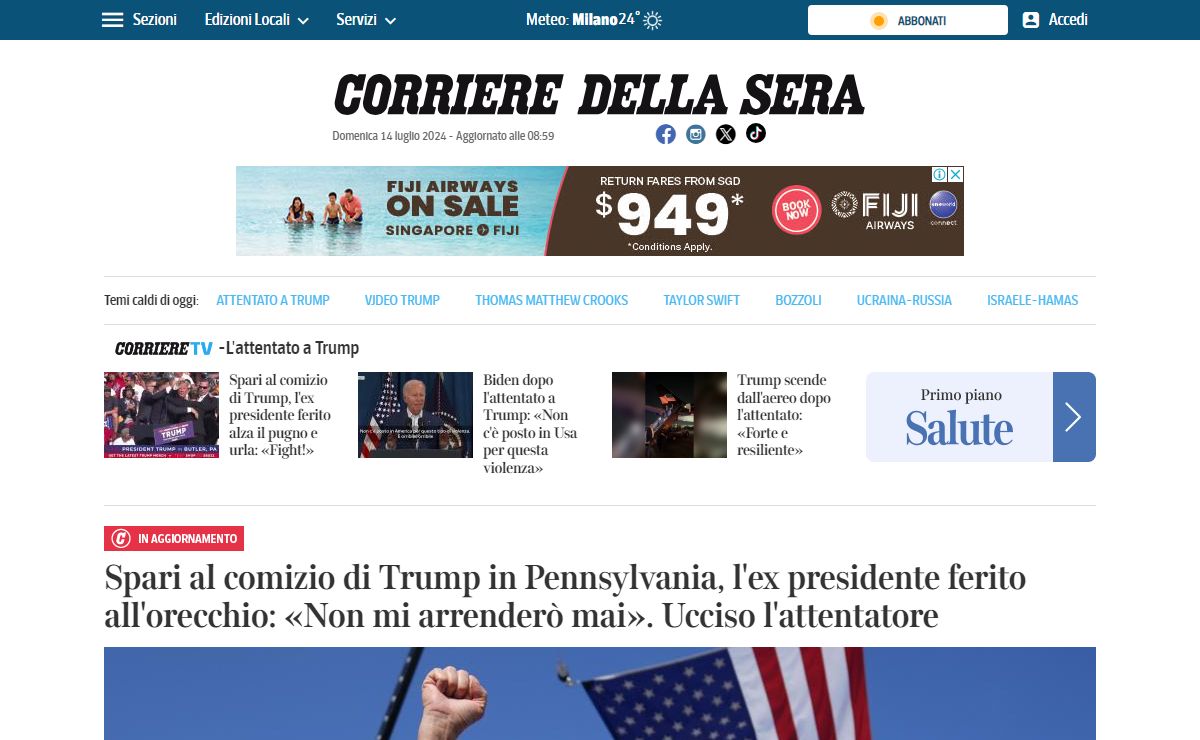 Corriere della Sera: News e Ultime notizie in tempo reale da Italia e Mondo