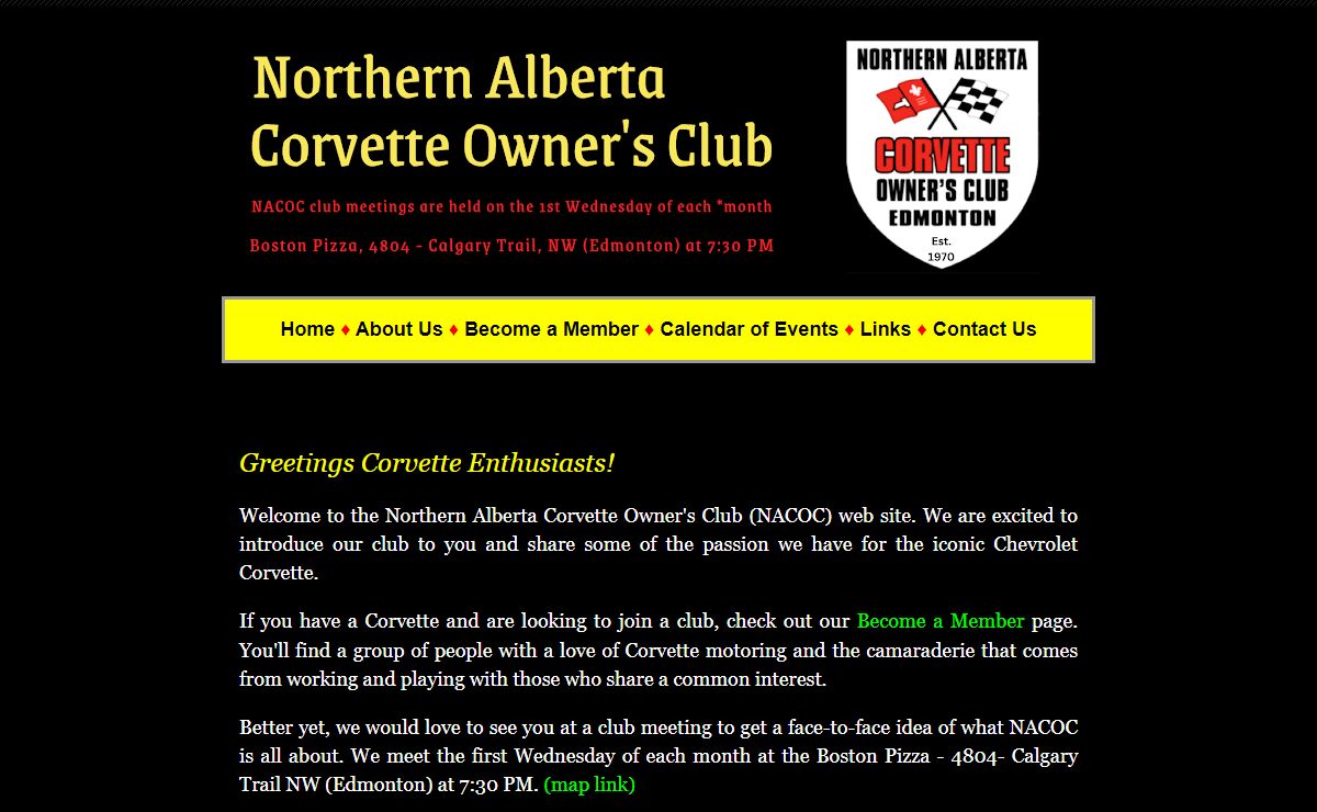 NACOC Northern Alberta Corvette Owners Club