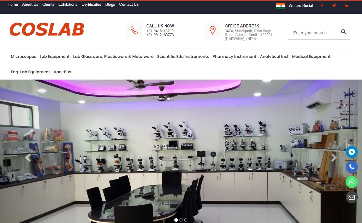 Science Lab Equipment Manufacturer in India | Coslab India