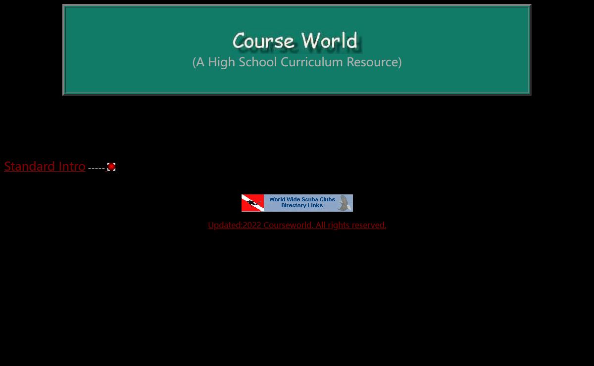 ************** Course World was updated in 2022. **************