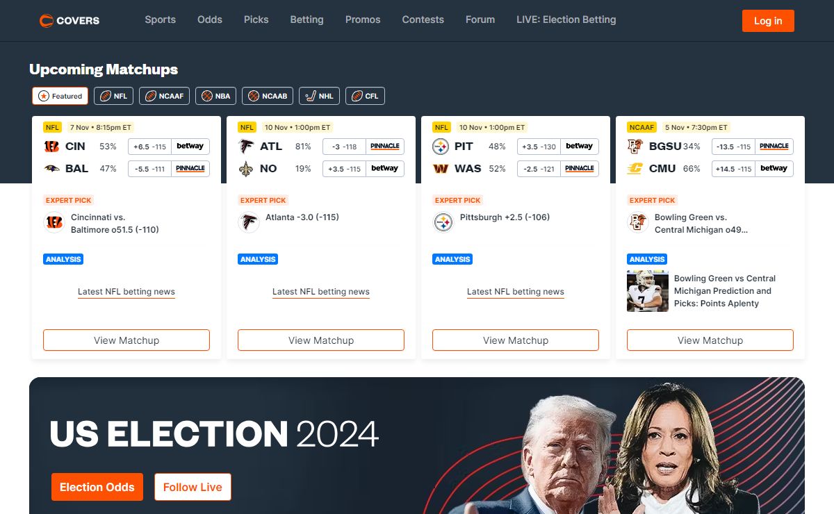 Covers.com - Sports Betting Odds, Lines, Picks & News 2024