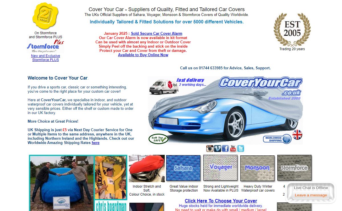 Car Covers | Tailored | Fitted | from Cover Your Car Uk