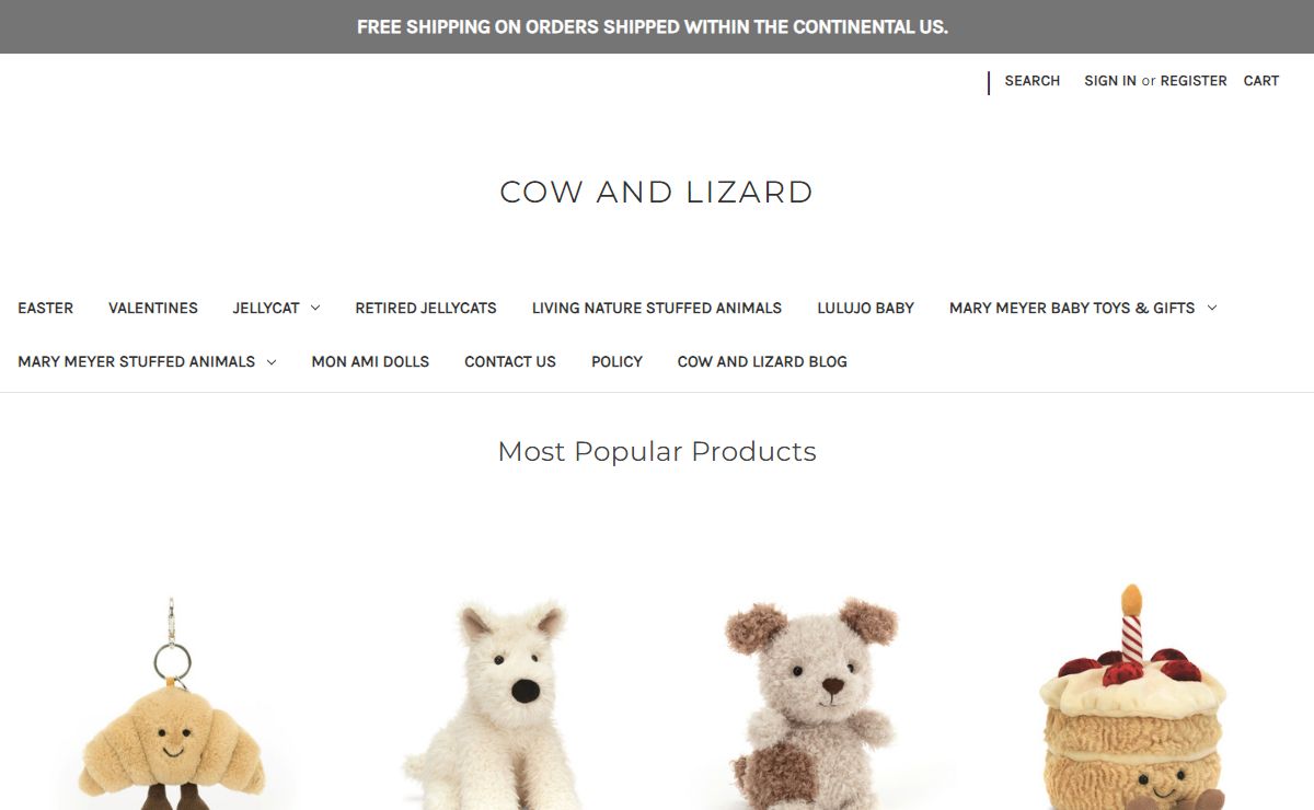 Jellycat stuffed animals | buy at Cow and Lizard