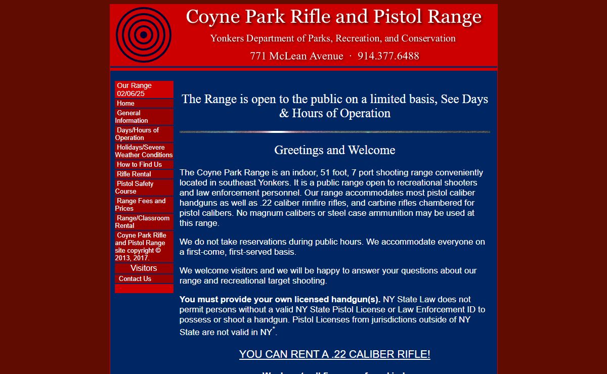 Coyne Park Range: Pistol and Rifle Shooting - Home Page