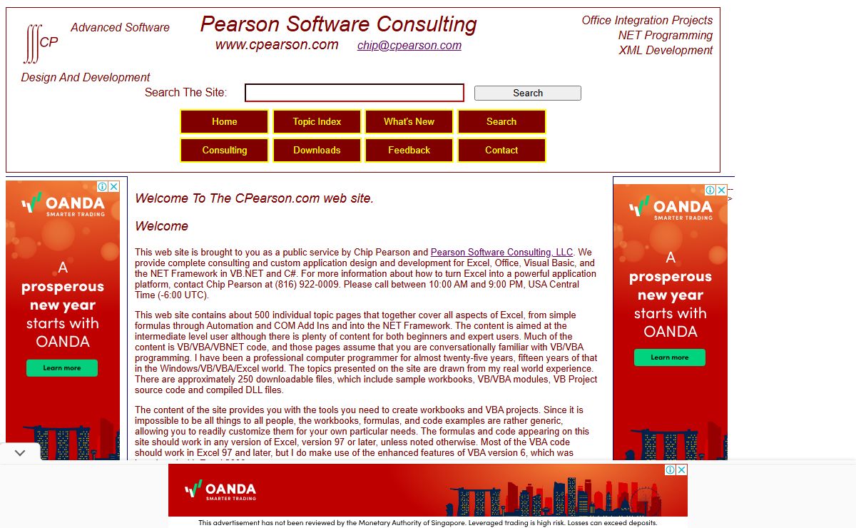 Pearson Software Consulting, LLC, Comprehensive Excel Information