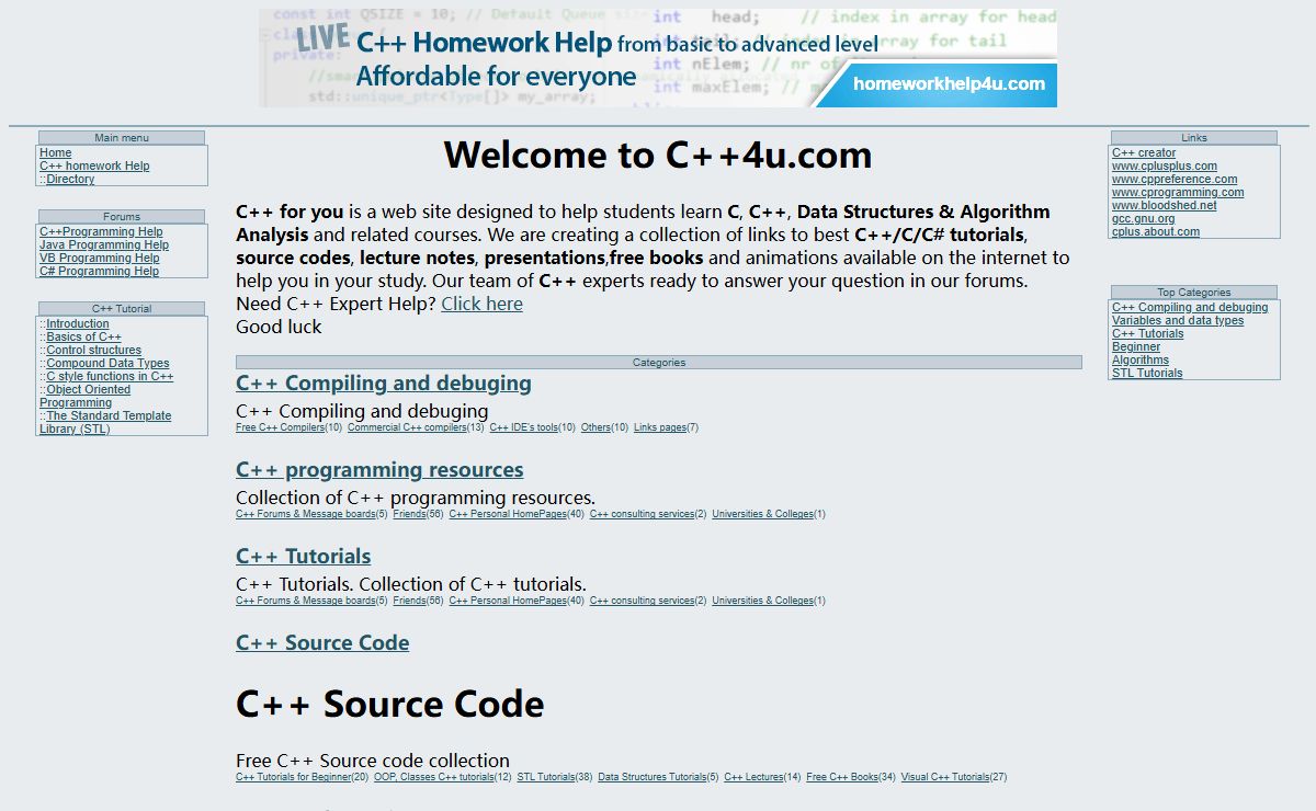 C++ 4u C++ help, C++ source, C++ programs and Tutorials