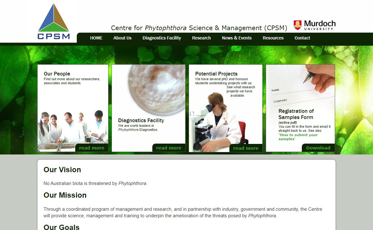 >> Centre for Phytophthora Science & Management (CPSM)