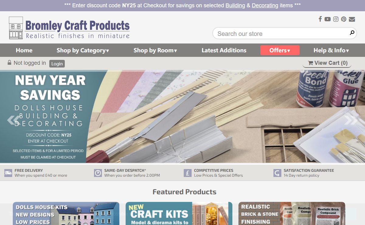 Bromley Craft Products - Dolls Houses, Lighting, Building, Decorating, Furniture & Accessories