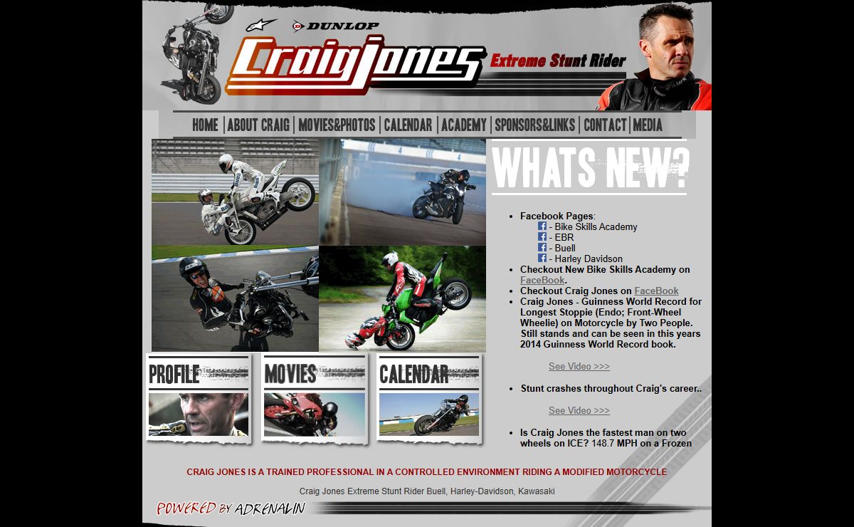 Craig Jones Extreme Stunt Rider Buell, Harley-Davidson, Kawasaki
