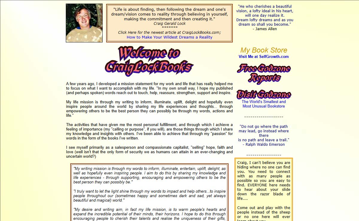 Welcome to CraigLockBooks.com. How to Succeed in Life, with Money, and on the Internet!
