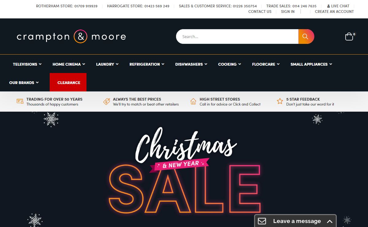 New Year Sale from Crampton and Moore | The TV and Appliance People