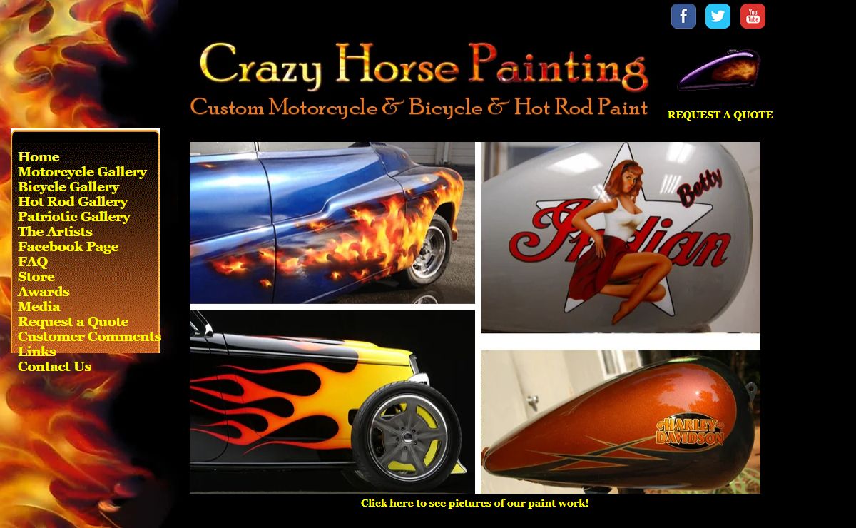 Custom Harley Paint, Hot Rod Paint, Motorcycle Paint, Crazy Horse Paint