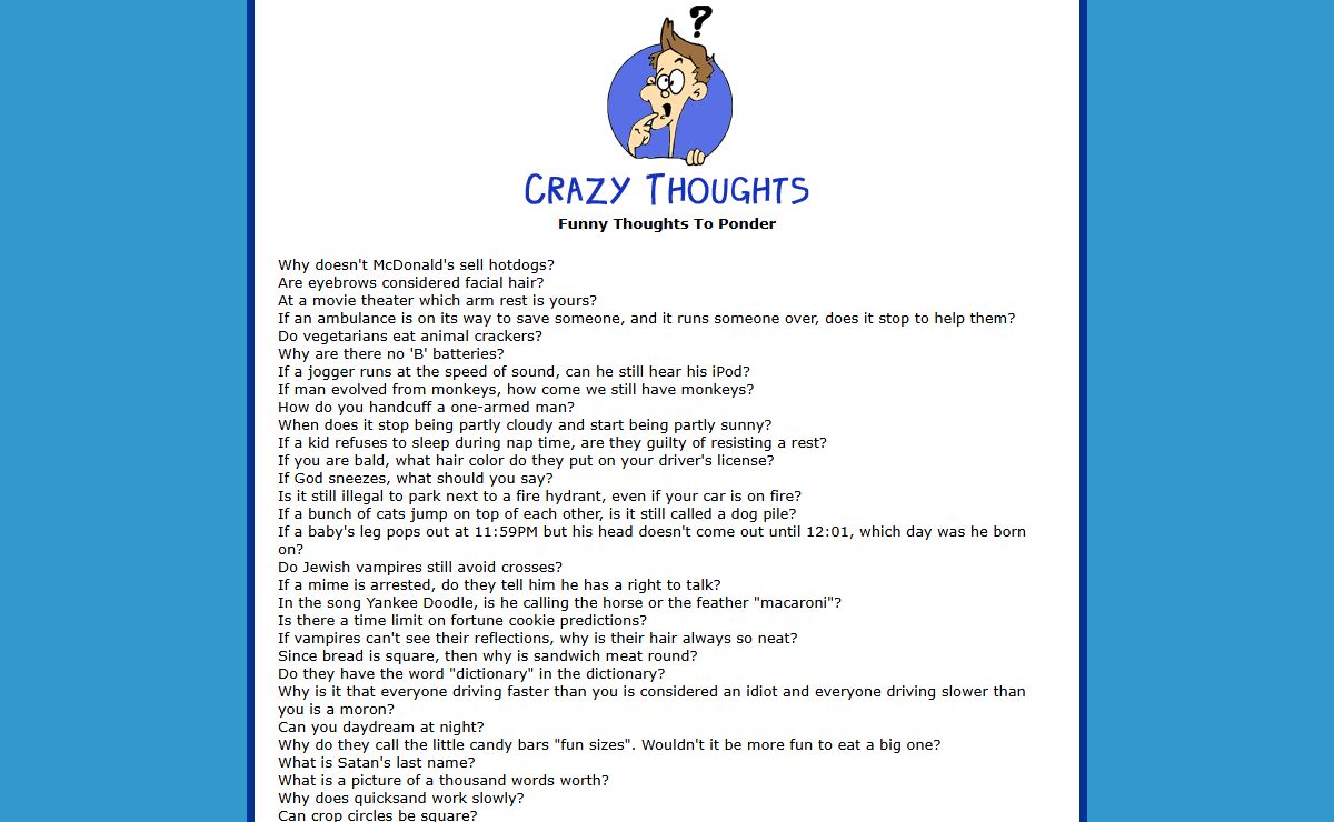 Crazythoughts.com - Funny Questions
