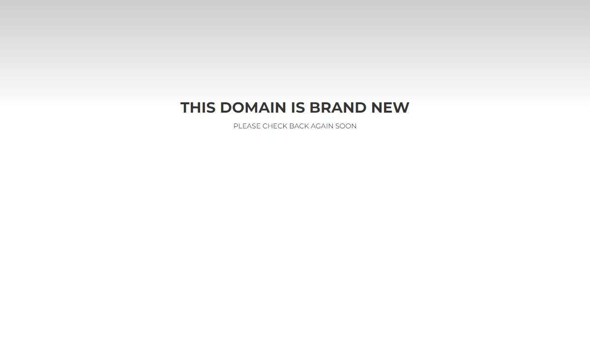 This domain is brand new
