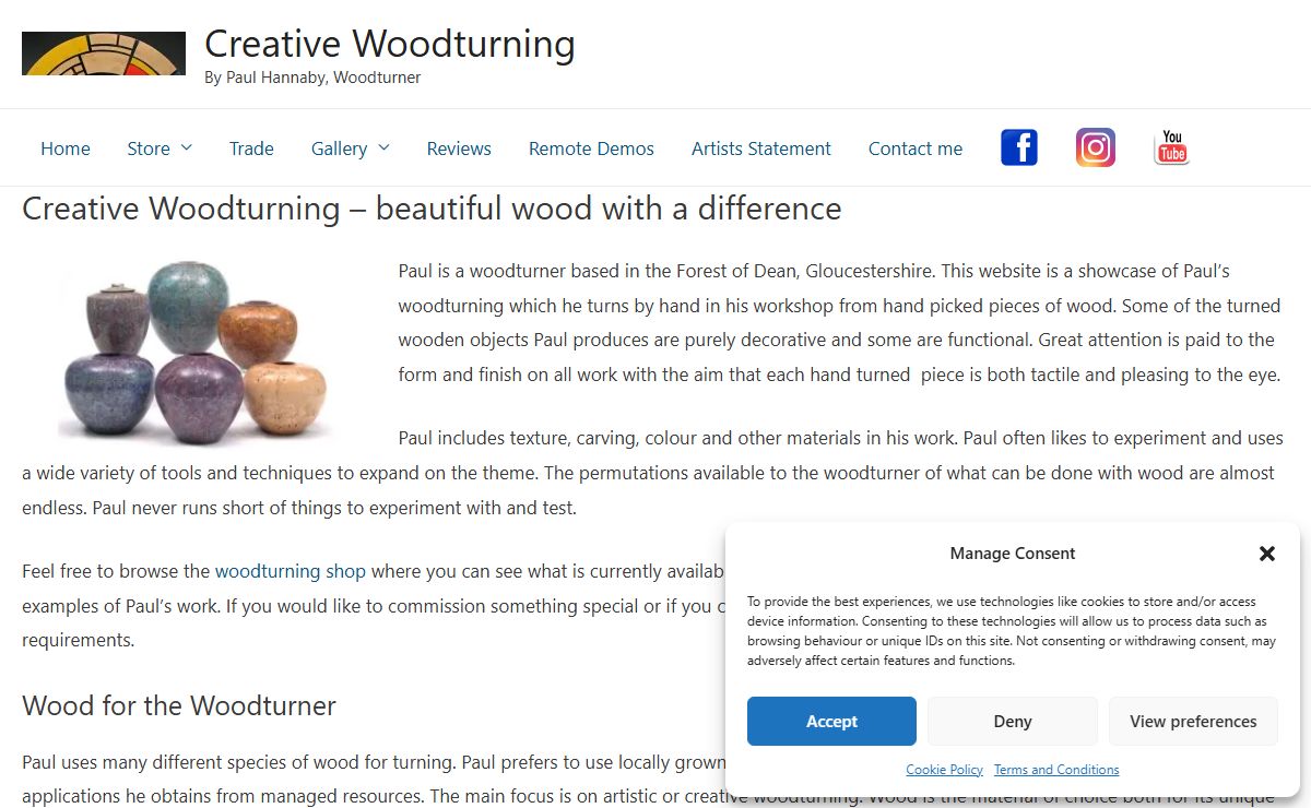 Creative Woodturning Gallery by Paul Hannaby, woodturner