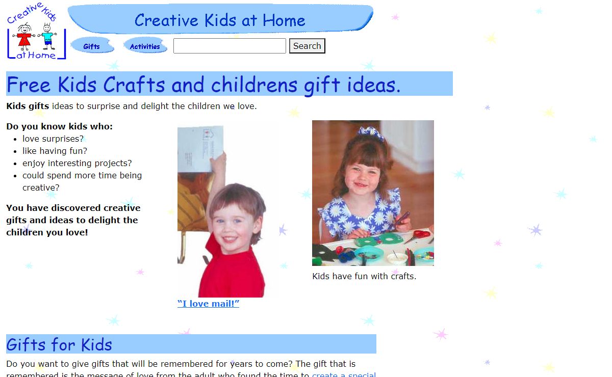 Kids crafts - free childrens activities and gifts for kids.