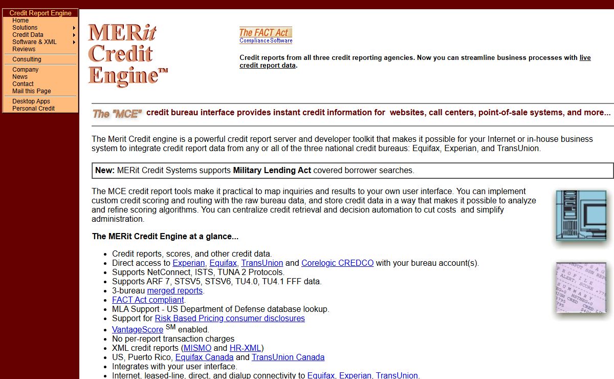 Credit Report Engine for Experian, Equifax, TransUnion