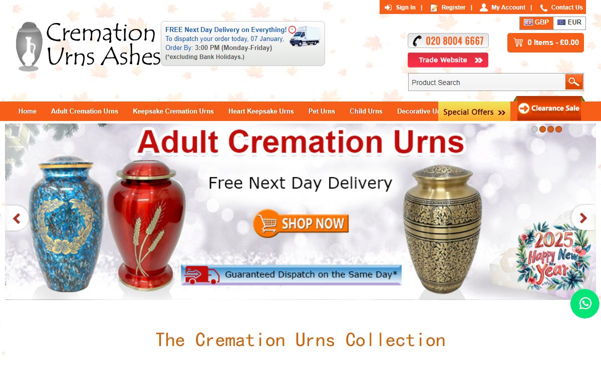 Cremation Urns For Ashes UK, Memorial Keepsake Urns, Pet, Adult, Funeral Urns
