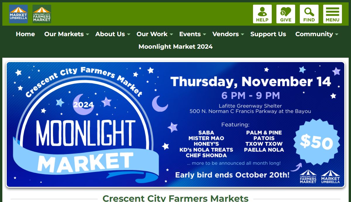 Fresh Produce & More | Market Umbrella | Crescent City Farmers Market