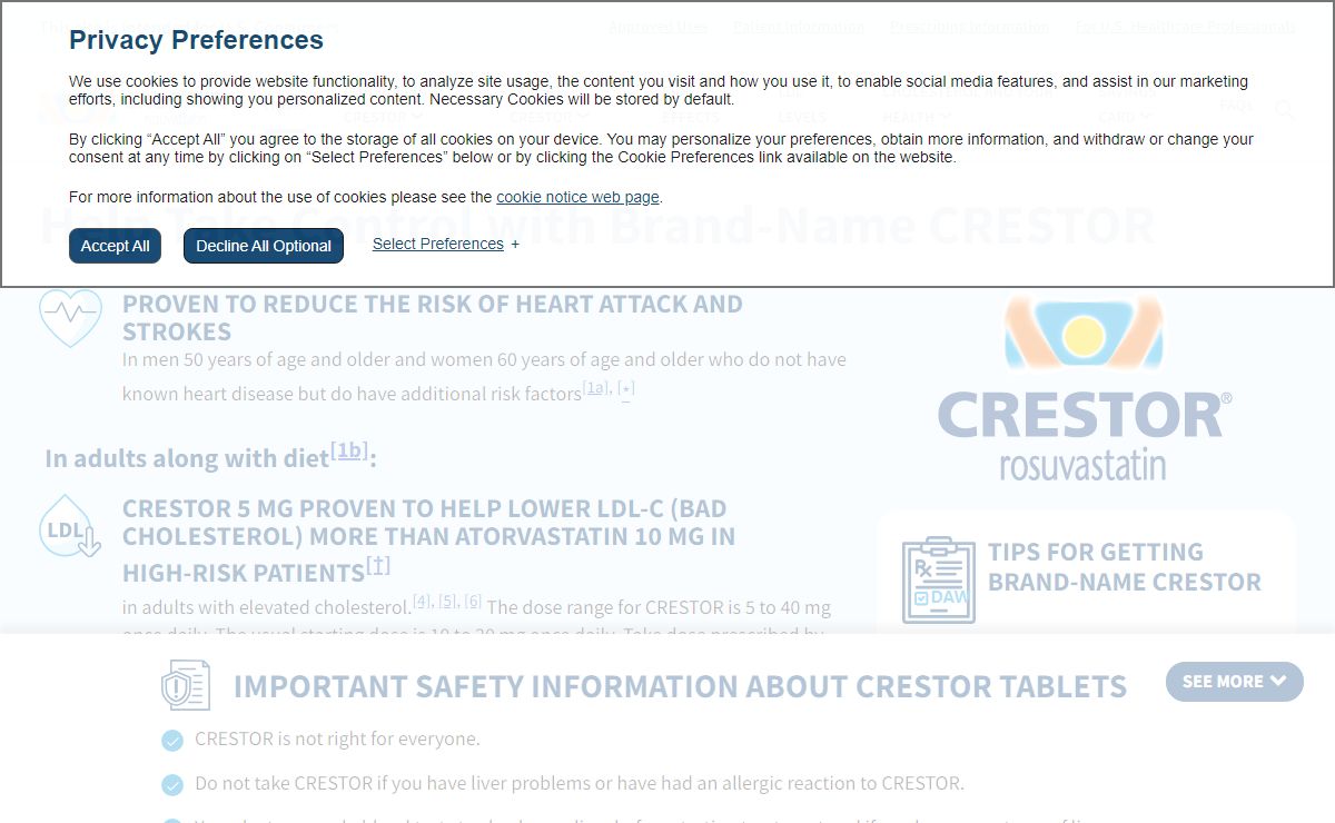 Cholesterol Medicine | CRESTOR® (rosuvastatin)