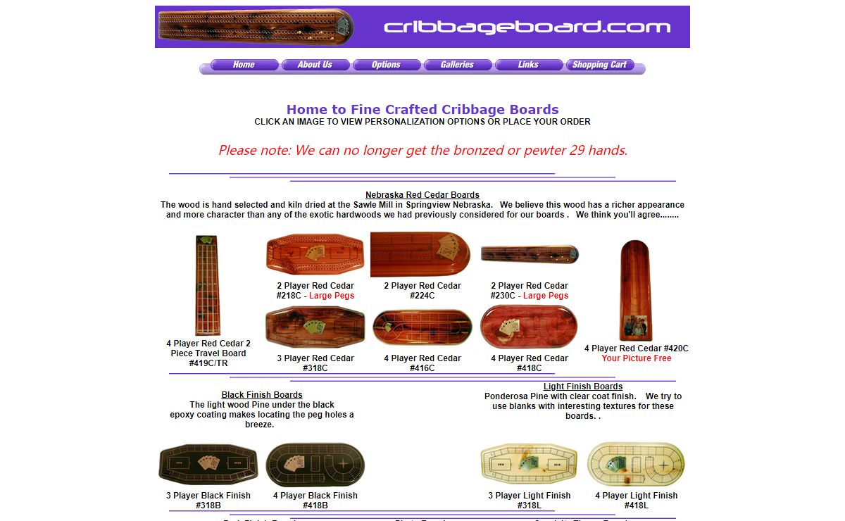 cribbageboard.com - welcome to cribbageboard.com - home of the finest cribbage boards