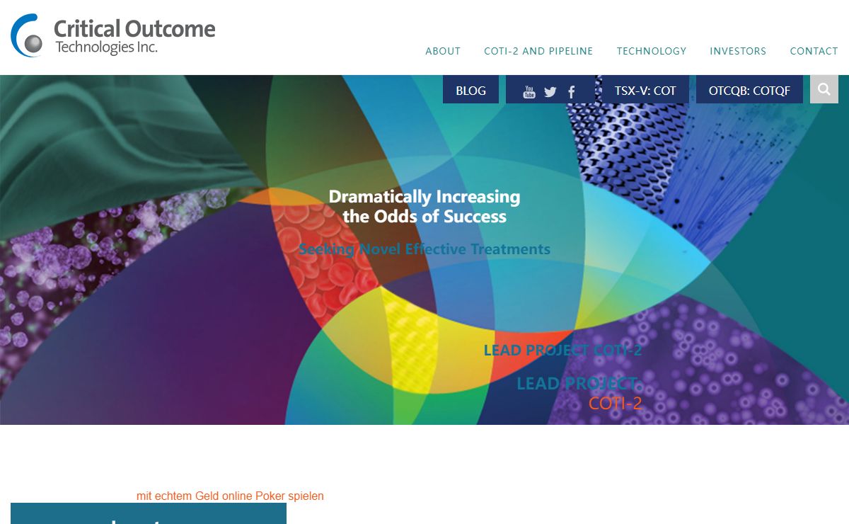 Critical Outcome Technologies Inc. - Seeking Novel Effective Treatments
