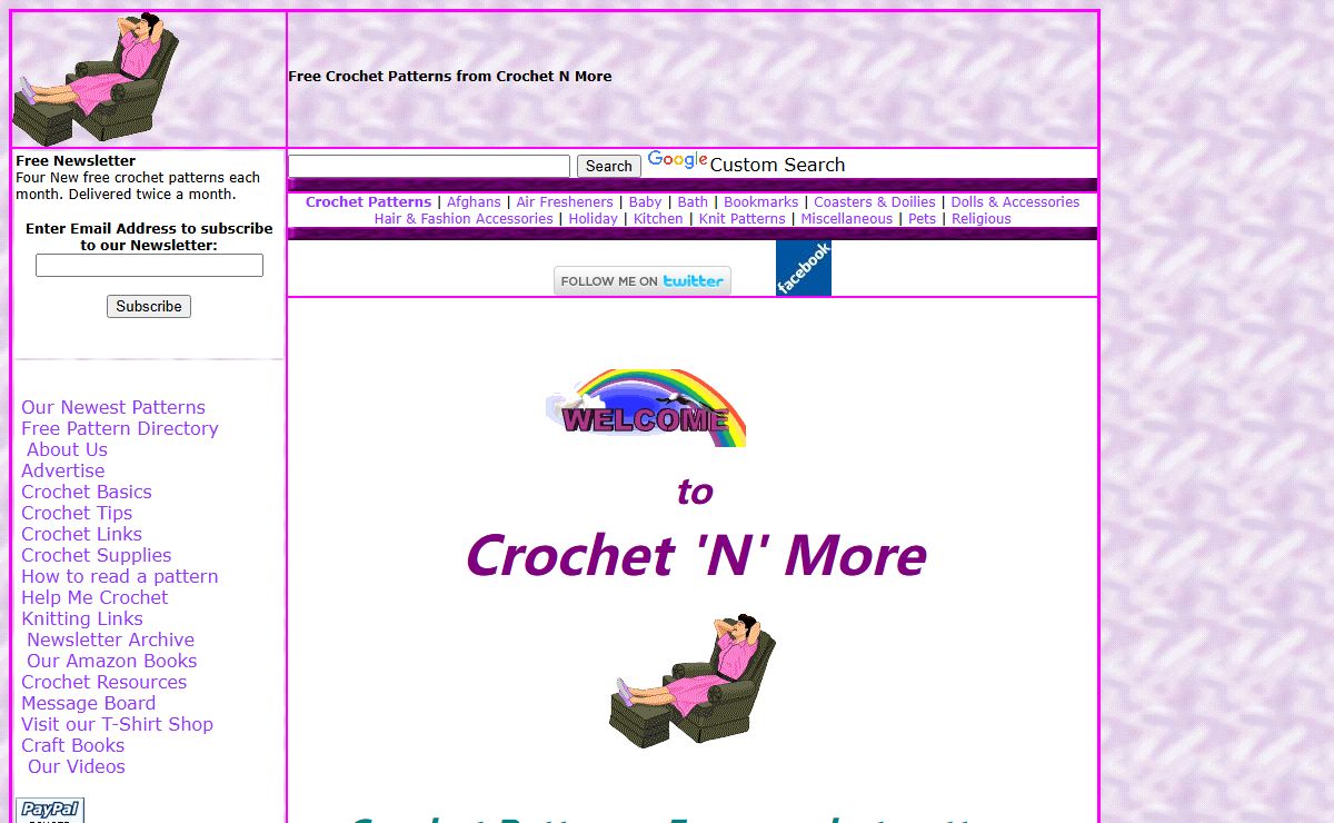 Crochet N More - Over 400 free crochet patterns (no membership required)