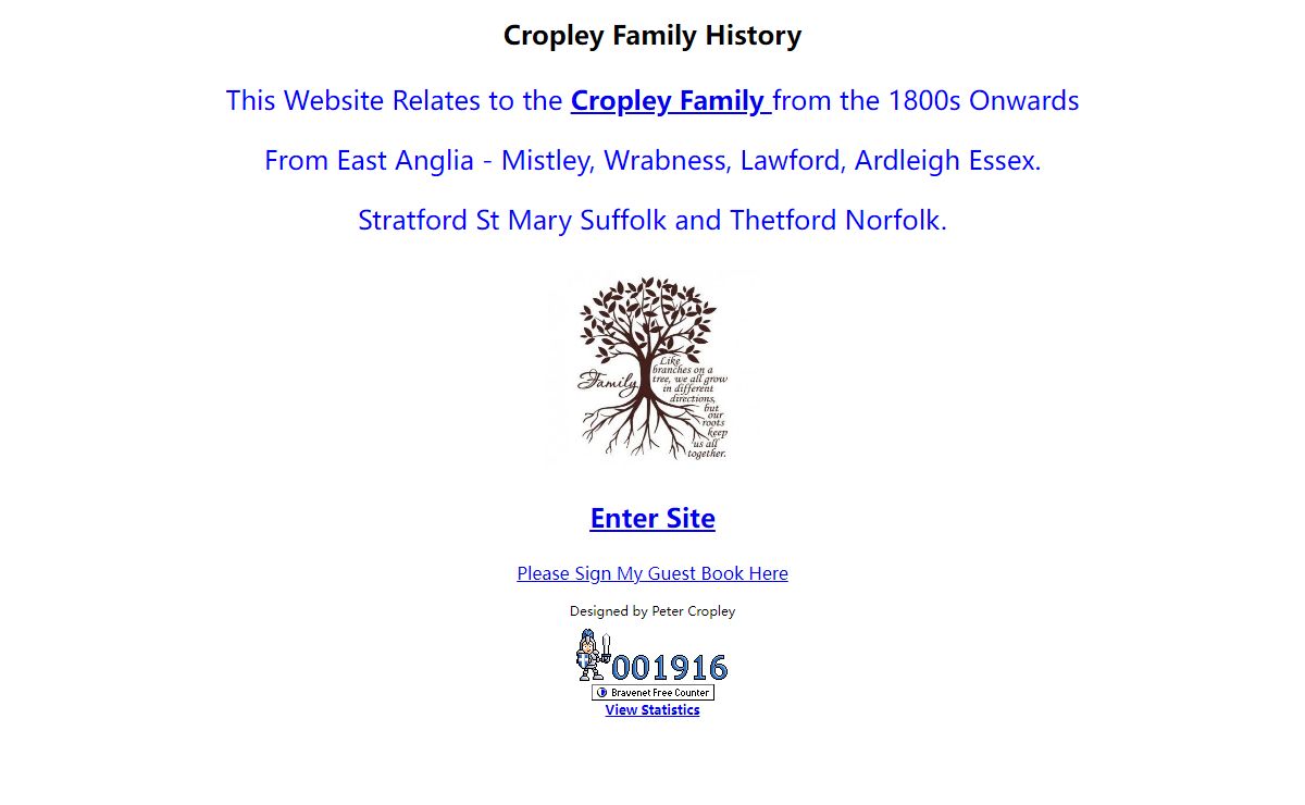 Cropley Family East Anglia Essex Lawford Ardleigh Thetford