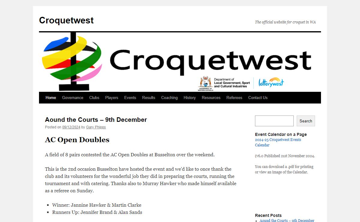 Croquetwest | The official website for croquet in WA