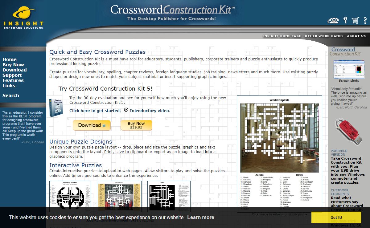 Crossword Construction Kit - Crossword creator for Windows - Home Page