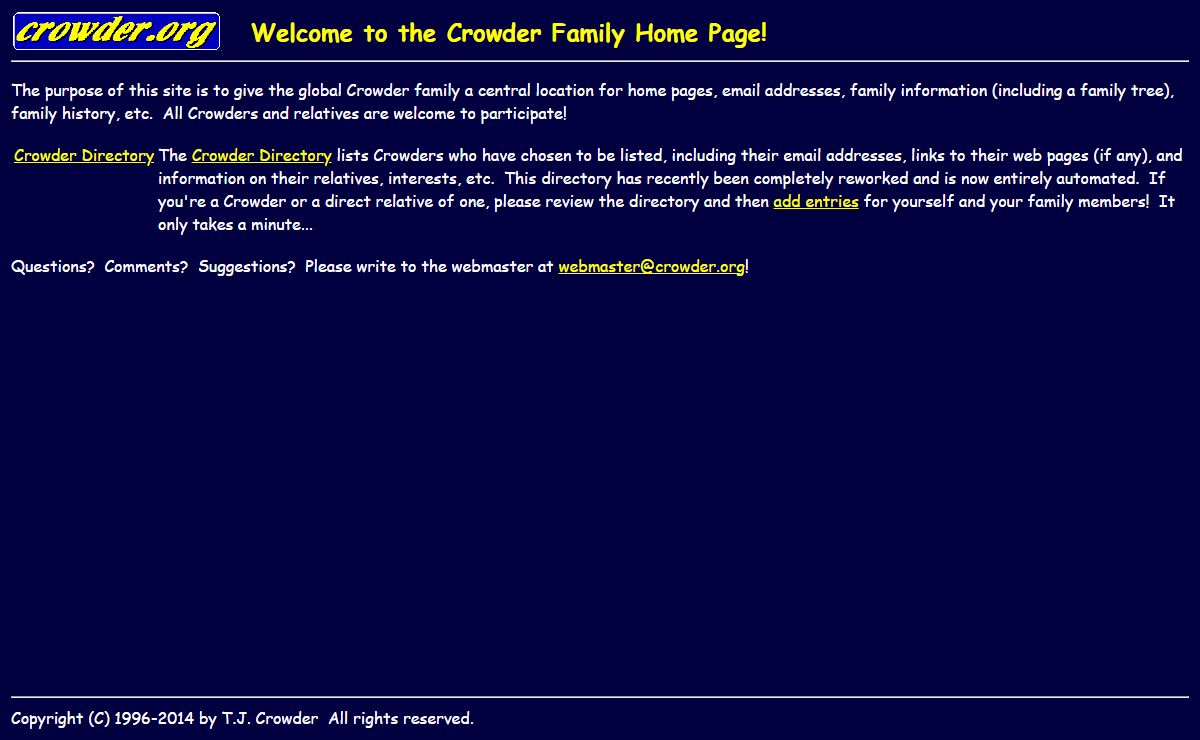 Crowder Family Home Page