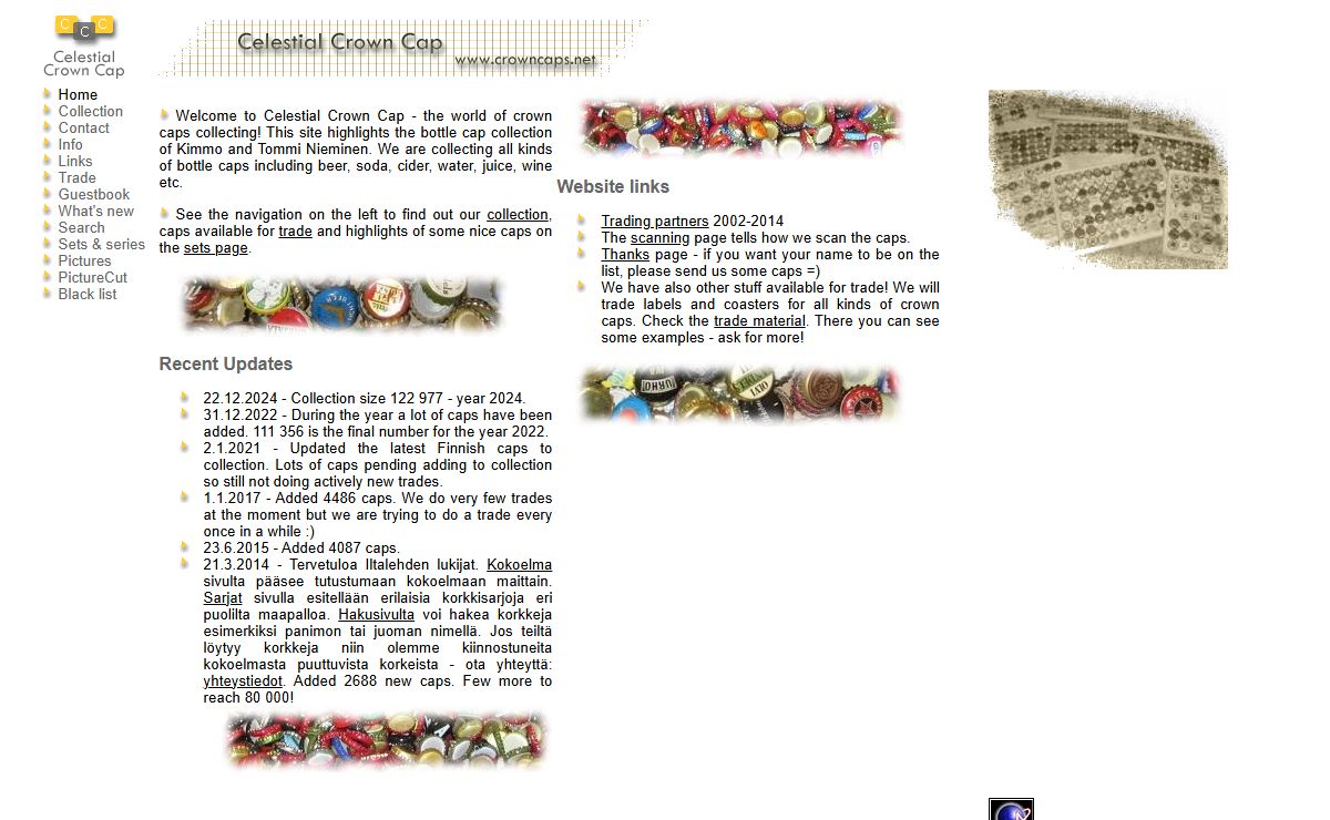 Welcome to Celestial Crown Cap - world of crown caps collecting!
