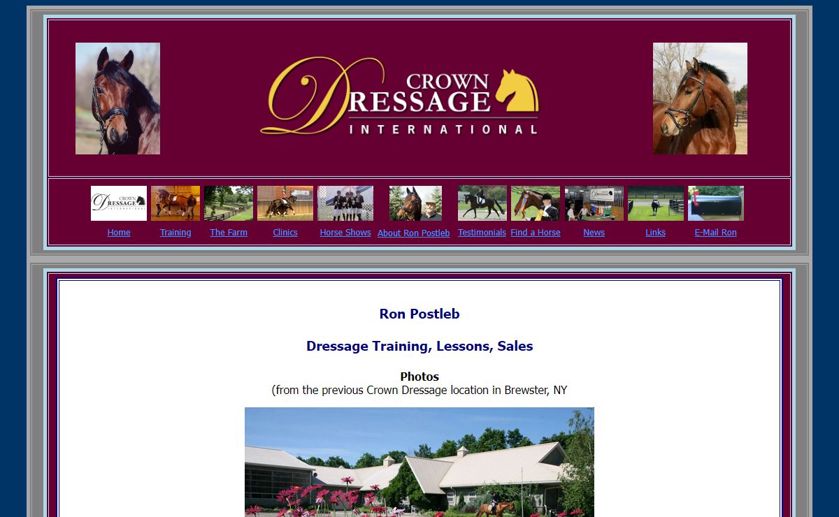 Crown Dressage International - Ron Postleb FEI level dressage trainer in Brewster NY