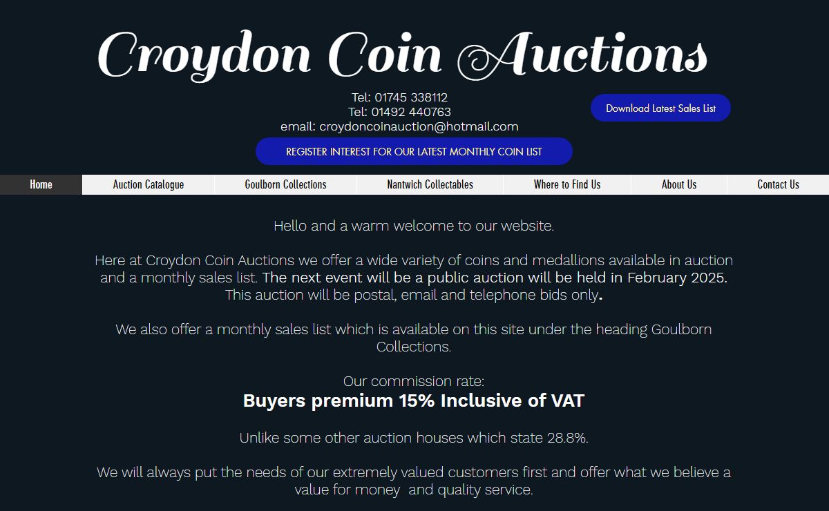 Auction | Croydon Coin Auctions CCA | Chester
