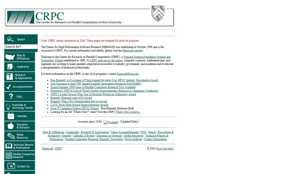 Welcome to the CRPC Home Page