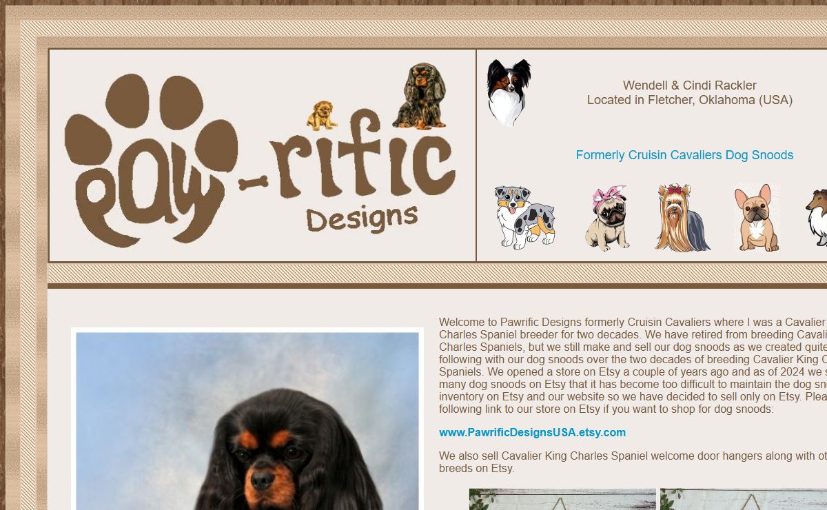 Cruisin Cavaliers King Charles Spaniel Dog Snoods by Cindi Rackler