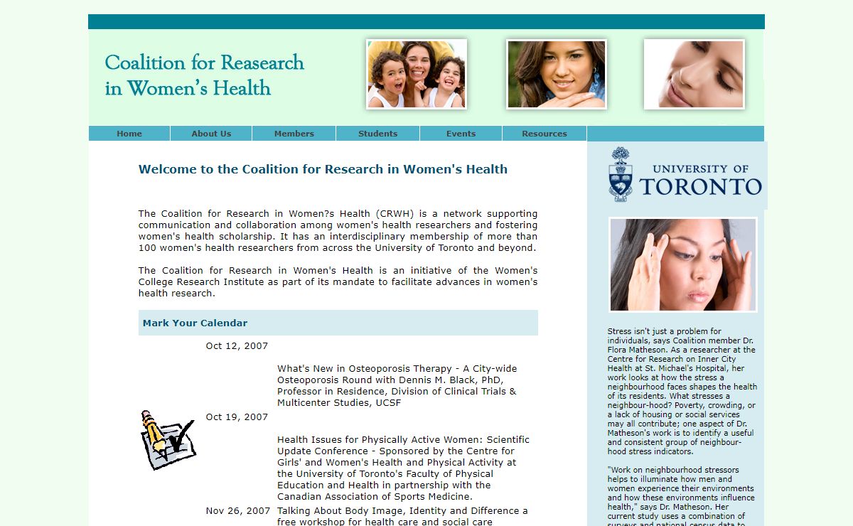 The Coalition for Research in Women's Health