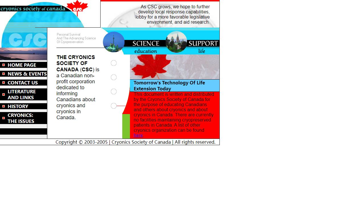 Cryonics Society of Canada Home Page
