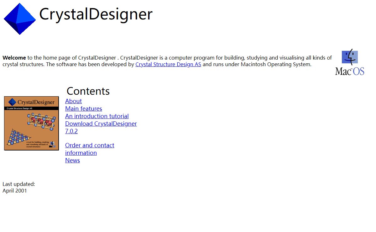 CrystalDesigner home page