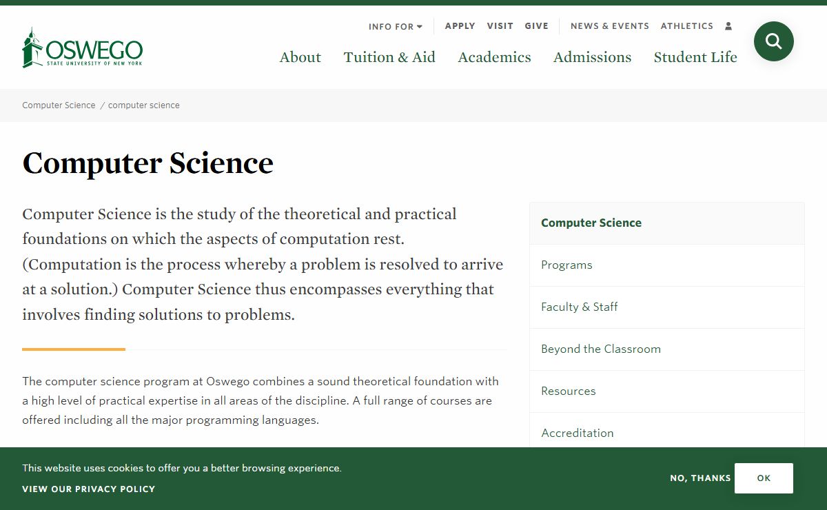 Computer Science | SUNY Oswego