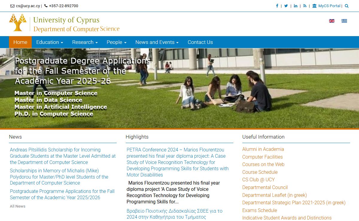 Computer Science Department, University of Cyprus