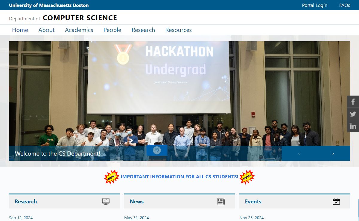 UMass Boston CS | UMass Boston Department of Computer Science