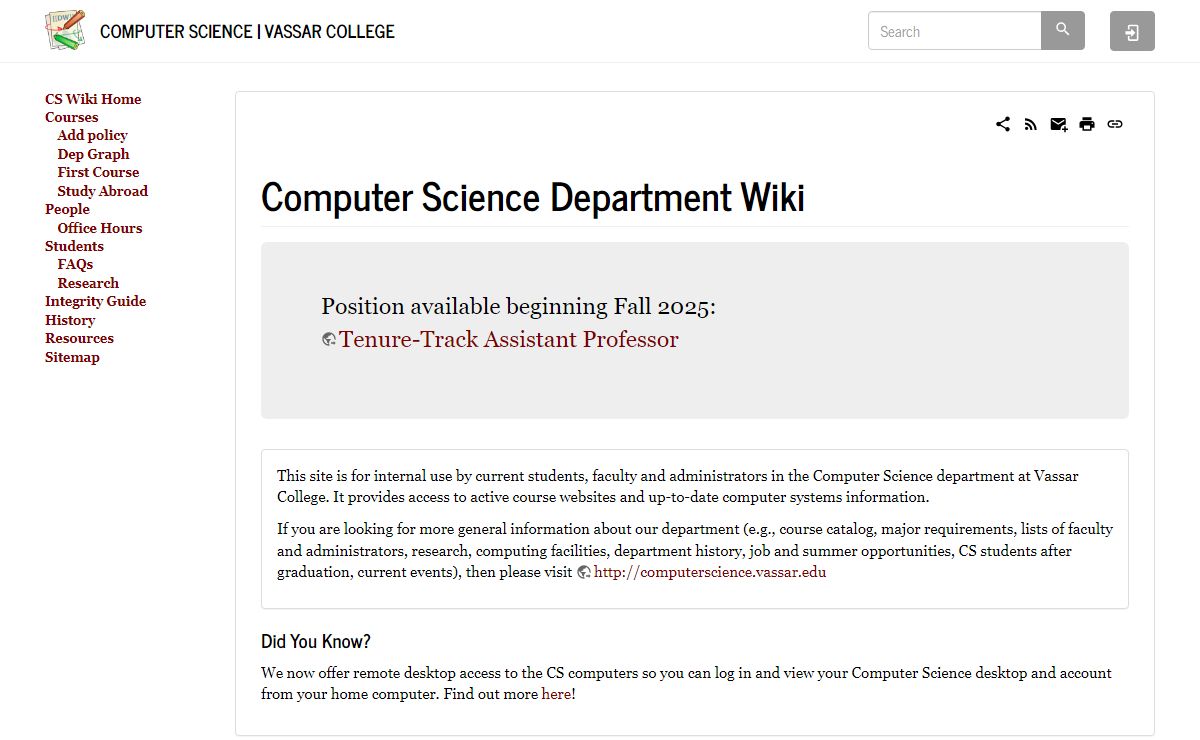 start [Computer Science | Vassar College]