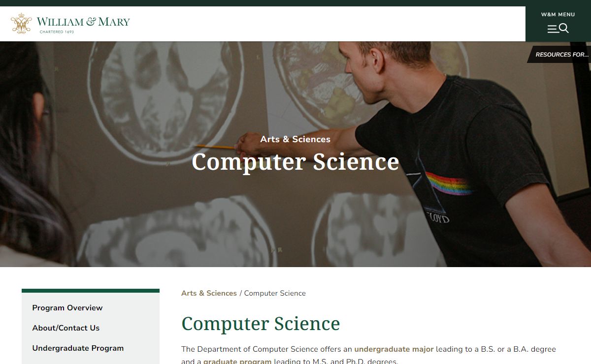 Computer Science | Arts & Sciences | William & Mary
