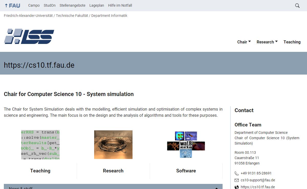 https://cs10.tf.fau.de - Chair for Computer Science 10 – System Simulation